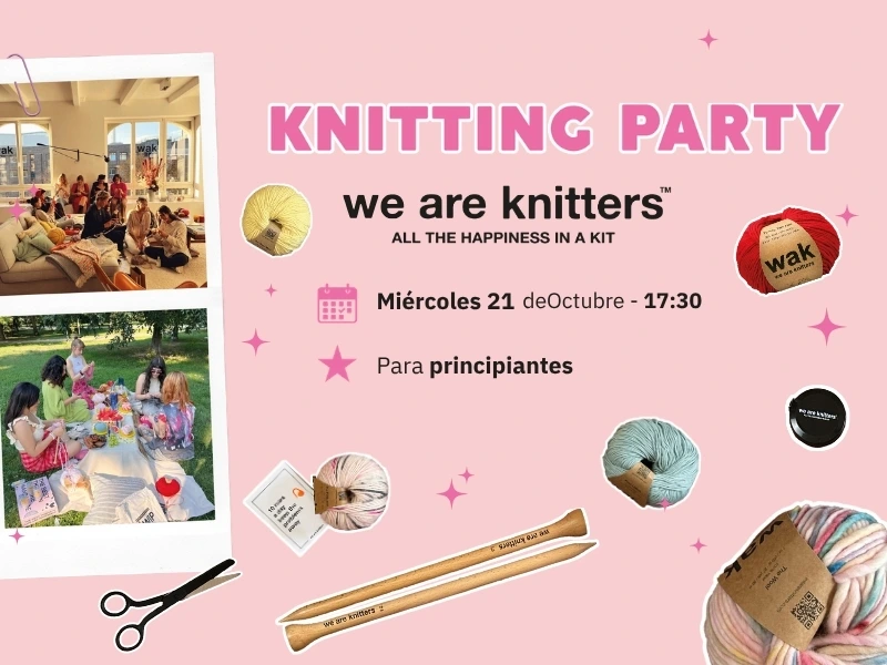 Taller para aprender a tejer con "We Are Knitters", miembros de la comunidad